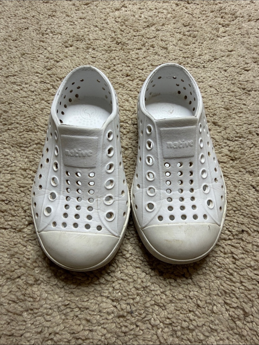 Native Kids White Slip-On Perforated Water Shoes